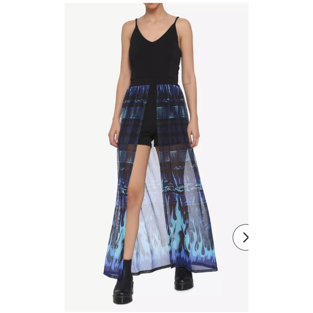 Disney Villians Hercules Hades Mesh Duster Romper Plus Size 3X Black Blue